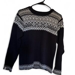 Susan Fosse Womens Black and White Patterned Sweater